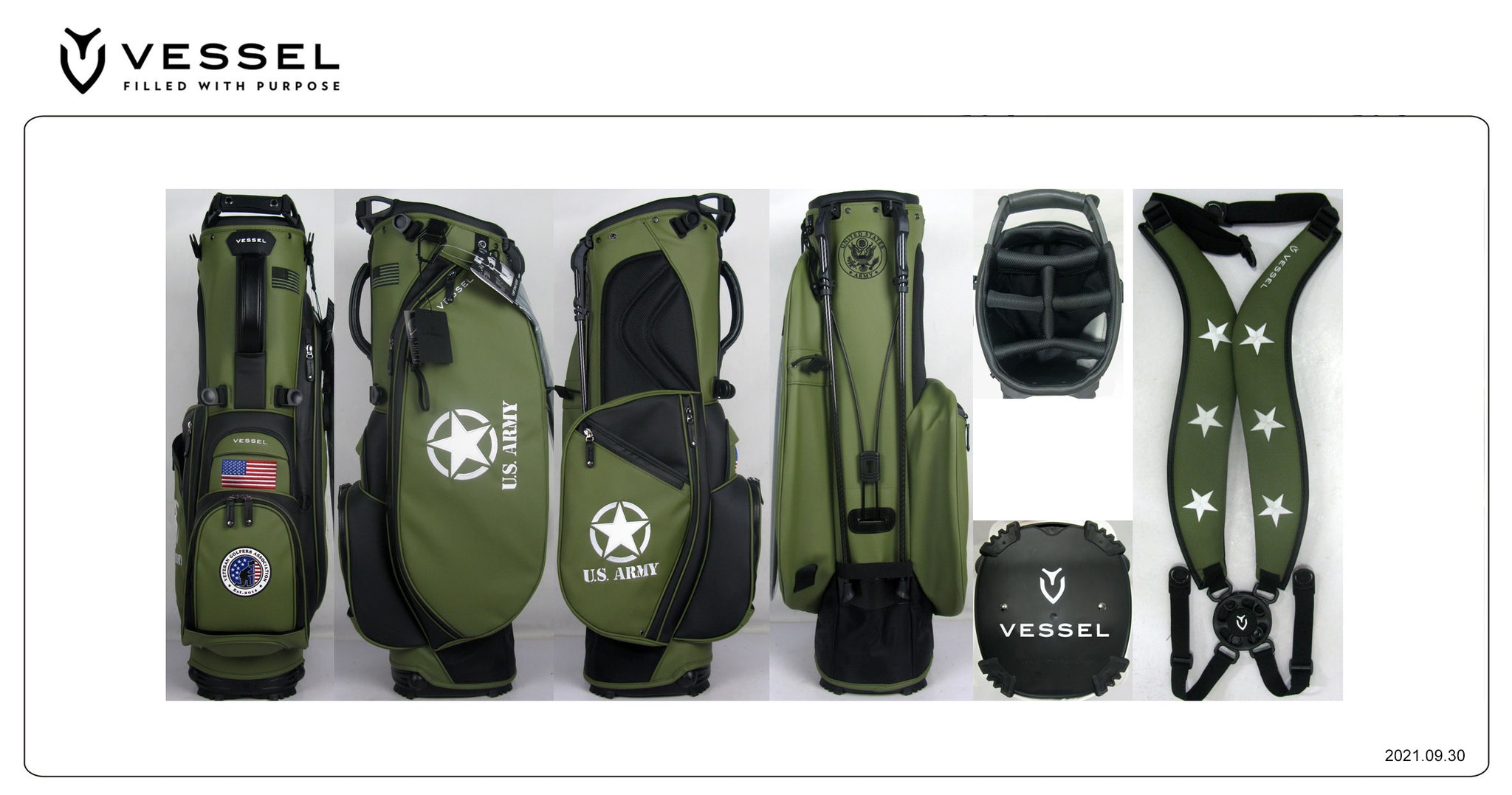 VGA Service Branch Stand Bags - Veteran Golfers Association