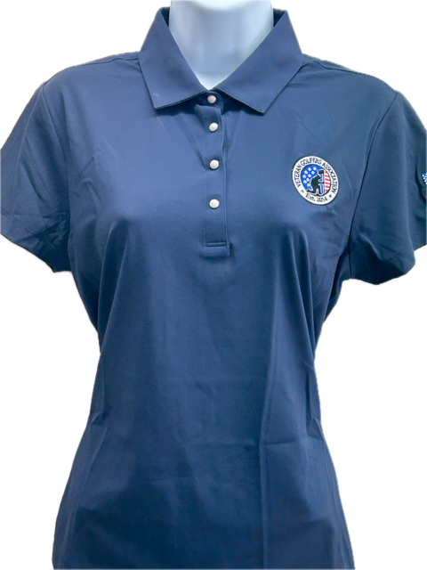 Greg Norman Womens Tailored Pearl-Studded Short Sleeve Golf Polo