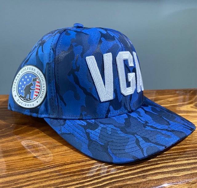 Camo Hat Navy w/ White