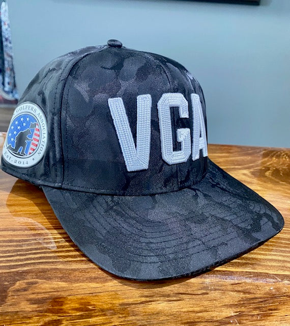 Camo Hat Black w/ White