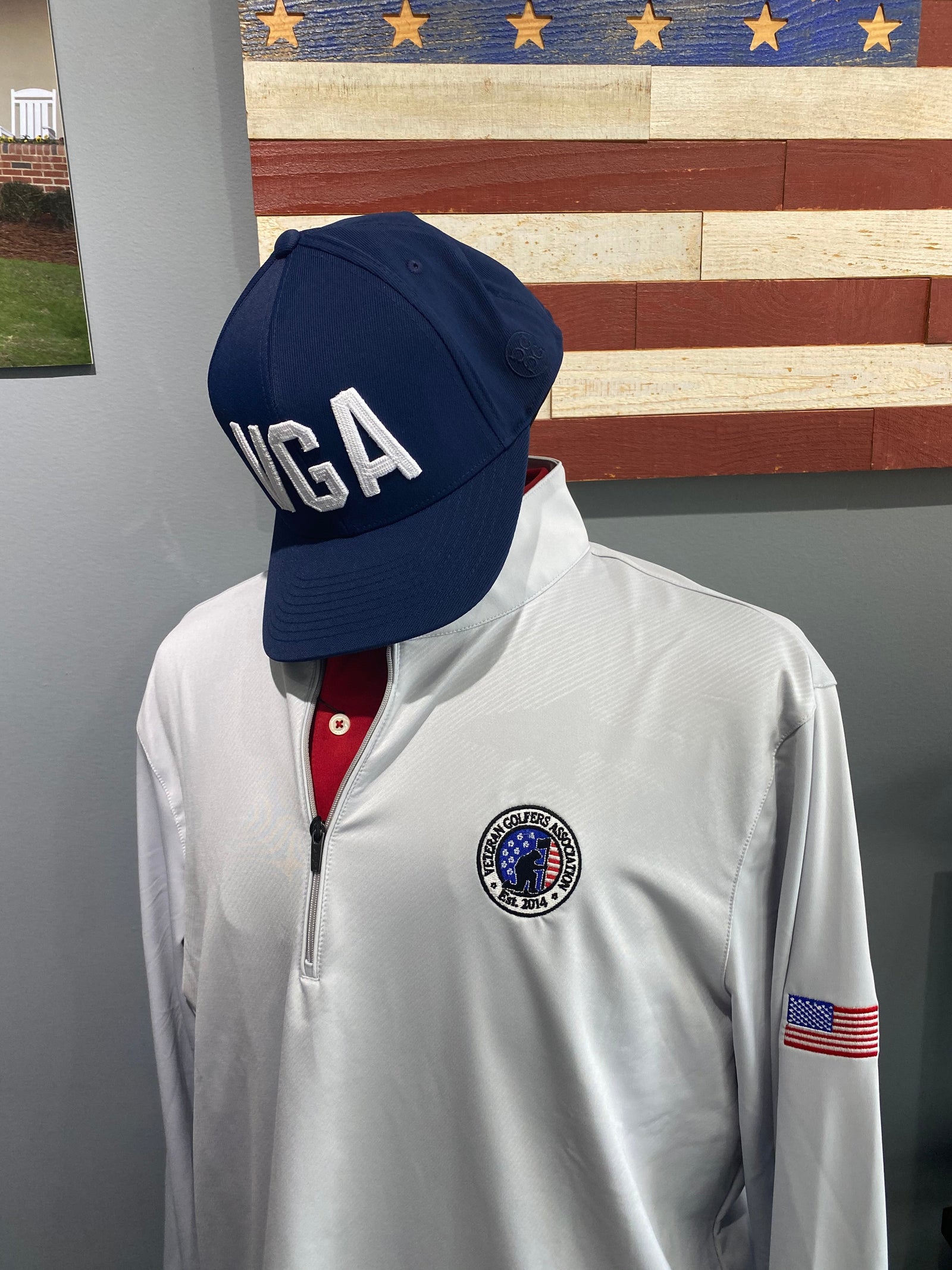 Greg Norman 1/4 Zip Shark Embossed Pullover