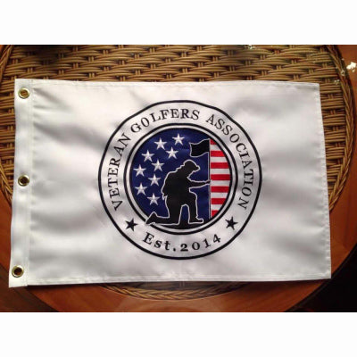 White Flag Embroidered Pin Flag